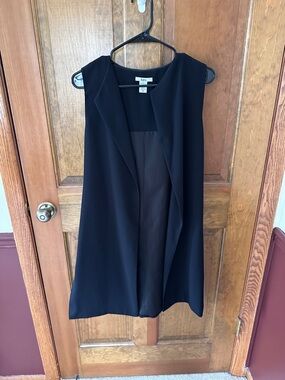 Bar III Black Sleeveless Duster Vest